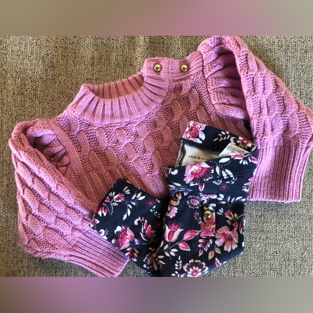 Janie & Jack girls sweater and legging set